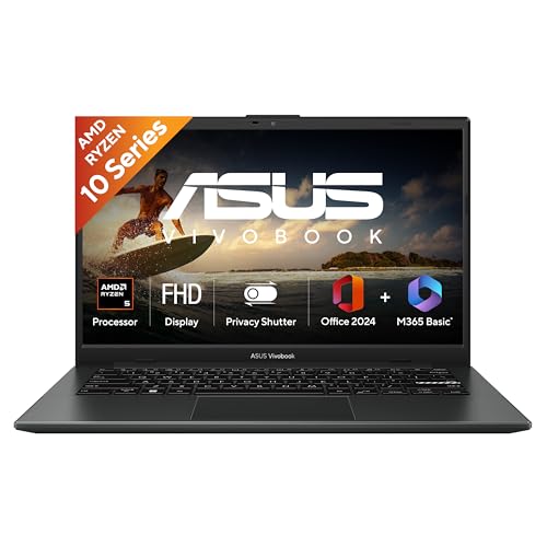 ASUS Vivobook Go 14 (2026),AMD Ryzen 5 40,AMD Radeon iGPU,8GB RAM,512GB SSD,FHD, 14"(35.5 cm),Windows 11 Home,M365 Basic(1 Year)* Office 2024,Mixed Bl