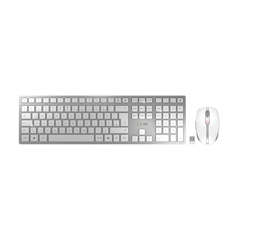 (-19%) CHERRY DW 9100 Slim, Kabellose Tastatur und Maus, Deutsch QWERTZ, Weiß