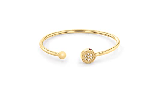 🔥 STARKER PREIS (-50%) Tommy Hilfiger Jewelry Offenes Bangles Armband für Damen aus Edelstahl mit Kristallen - Erhältlich aus Gold, Nelkengold oder Silber