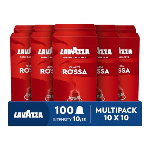 🔥 STARKER PREIS (-37%) Lavazza, Espresso Qualità Rossa, 10 x 10 Aluminiumkapseln kompatibel mit Nespresso* Originalmaschinen