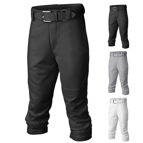 Easton | PRO+ Pull Up Baseball Pant | Youth | Full Length | Elastic Bottom | Youth Black Y L