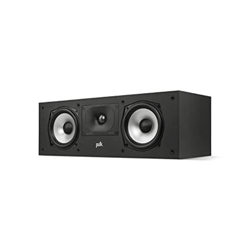 Polk Monitor XT30 Compact Center Channel Speaker - Hi-Res Audio Certified, Dolby Atmos & DTS:X Compatible, 1" Terylene Tweeter & Dual 5.25" Dynamically Balanced Woofer, Midnight Black