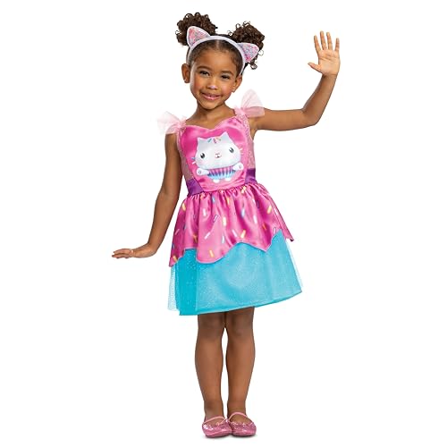 Disguise Cakey Cat Costume for Kids, Official Gabby's Dollhouse Costume and Cat Ears Headband, Toddler Size Large (4-6x)
