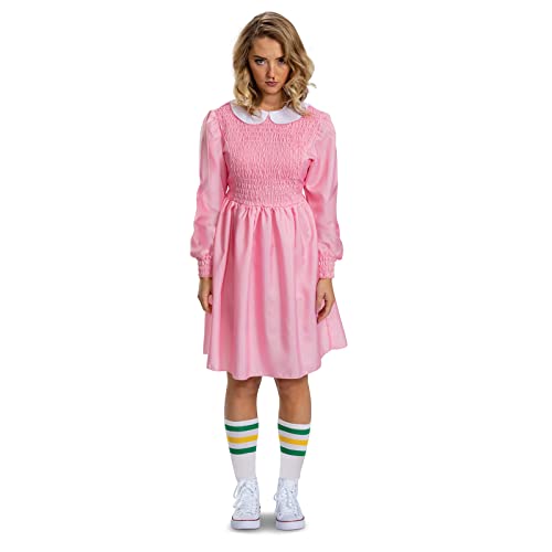 Disguise womens Eleven Pink Dress Costume, Official Stranger Things Outfit Adult Sized Costumes, As Shown, Women s Size Large 12-14 US