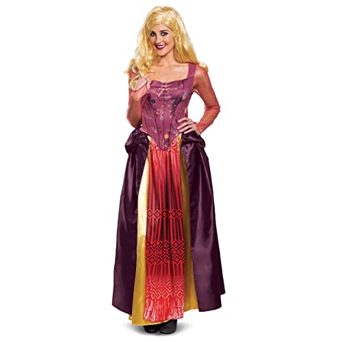 Disguise womens Sarah Sanderson Costume, Deluxe Official Hocus Pocus Sarah Dress Adult Sized Costumes, As Shown, Women s Size Plus 18-20