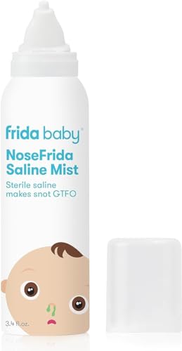 Frida Baby NoseFrida Saline Mist Spray, Baby Saline Nasal Spray Decongestant for Allergy Relief and Congestion Relief to Soften Nasal Passages, 3.4 fl.oz.