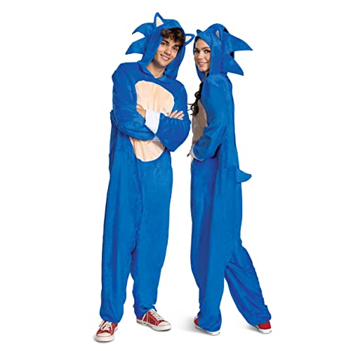 Disguise Unisex Adult Sonic Costume, Official Movie Outfit, Sized, As Shown, Size Large 42-46 US