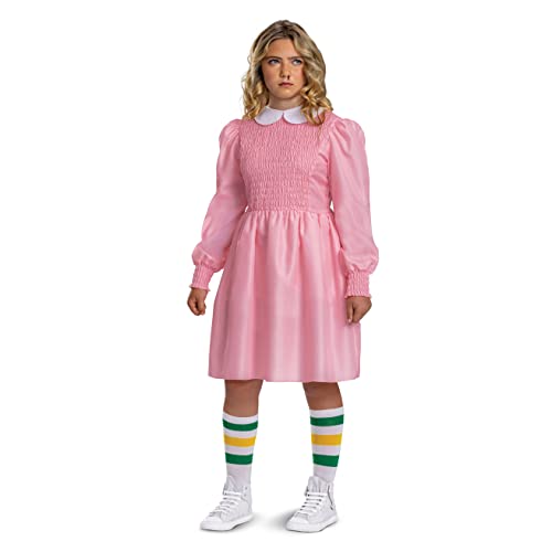 Disguise Eleven Pink Dress Costume for Kids, Official Stranger Things Costume Outfit, Child Size Medium (8+)