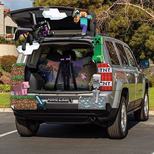 Disguise Minecraft Trunk or Treat Decorations for Car, Official Minecraft Car Trunk Decorations for Halloween, Kit with Themed Panels for Cars and SUVs