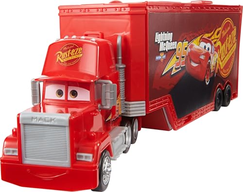 Mattel Disney and Pixar Cars Transforming Mack Playset, 2-in-1 Toy Truck & Tune-Up Station with Launcher, Lift & More, Movie-Inspired Graphics, Gift for Kids Ages 4 Years Old & Up