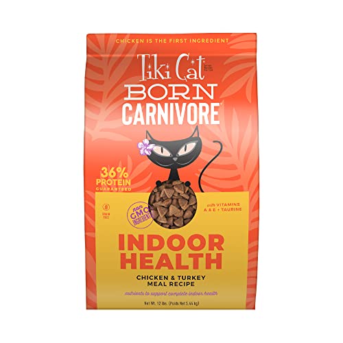 Tiki Cat Born Carnivore Indoor Health Dry Cat Food, Chicken & Turkey Meal, 12 lbs. Bag