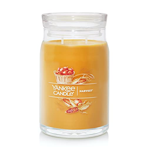 Yankee Candle Harvest Scented, Signature 20oz Large Jar 2-Wick Candle, Over 60 Hours of Burn Time