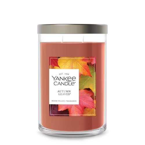 Yankee Candle Large Tumbler Scented Candle with up to 80 Hour Burn Time, Premium Plant Wax Blend for Consistent Burn, 20 oz Tumbler Candle with Room Filling Fragrance, Autumn Leaves