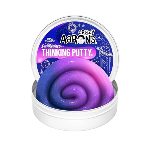 Crazy Aaron's Thinking Putty - Intergalactic - Triple Color Changing Putty for Kids and Adults in a 4" Tin - Creative and Endless Fun, Stress Relief Therapy Toys, Never Dries Out - Made in USA
