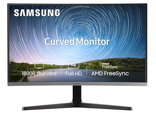 Samsung 27-Inch(68.5cm) FHD, 1800R Curved 1,920 X 1,080 LED Monitor, VA Panel, Slim Design, AMD Freesync, Flicker Free, HDMI, Audio Port (LC27R500FHWX