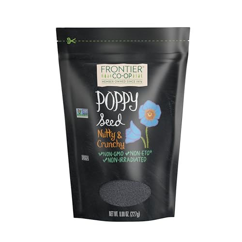 Frontier Co-op Poppy Seed Nutty and Crunchy Whole, 8.00 oz - For Culinary, Baking, and Dressings