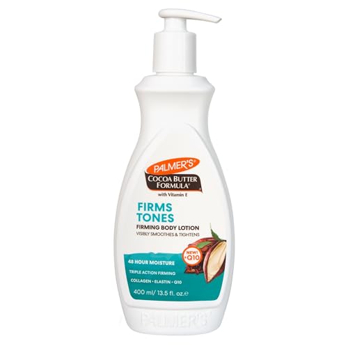 Palmer's Cocoa Butter Formula Skin Firming Body Lotion, Toning & Tightening Cream with Q10, Collagen & Elastin, Pump Bottle, 13.5 Oz.
