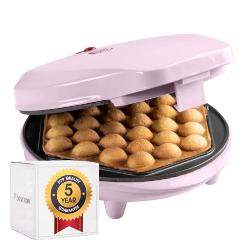 (-36%) Bestron Bubble-Waffeleisen, Waffelmaker für Bubble Waffeln zum Befüllen mit Eis, Schokolade oder Obst, mit Backampel & Antihaftbeschichtung, 700 Watt, Farbe: Rosa