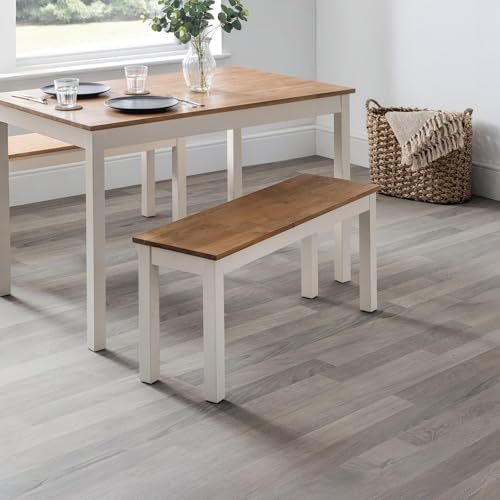Julian Bowen Coxmoor Bench - Ivory/Oak Benches