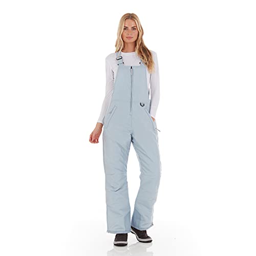 Arctic Quest Womens Ski Snow Bibs Pants Insulated Water Resistant Overalls Snowboarding Winter Waterproof Pants Women, Blue Fog, X-Large