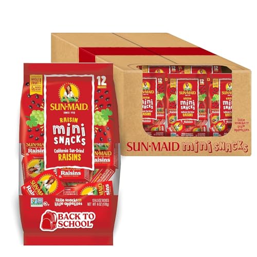 Sun-Maid California Sun-Dried Raisins - (144 Pack) 0.5 oz Snack-Size Box - Dried Fruit Snack for Lunches, Snacks, and Natural Sweeteners