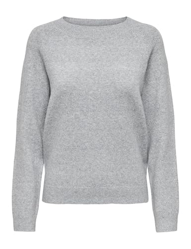 (-40%) ONLY Damen Pullover Strickpullover ONLRICA Life 15204279,Light Grey Melange,S