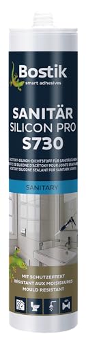 🔥 STARKER PREIS (-35%) BOSTIK S730 Sanitär Silikon Pro Schwarz – Hochwertiges Acetat Sanitärsilicon mit Schutzeffekt, Lösemittelfrei, Alterungs- und Witterungsbeständig, Geeignet für Innen- und Außenbereich, 300ml