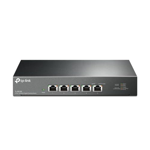 TP-Link TL-SX105 | 5 Port 10G/Multi-Gig Unmanaged Ethernet Switch | Desktop/Wall-Mount | Plug & Play | Fanless | Sturdy Metal Casing | Speed Auto-Negotiation, Free Expert Help