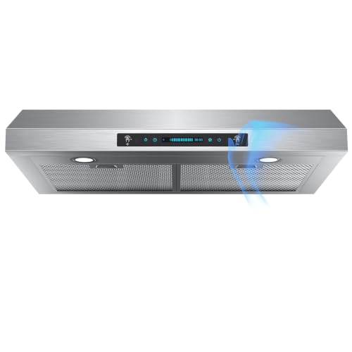 HisoHu 30 Inch Under Cabinet Ducted Range Hood with 1200 CFM