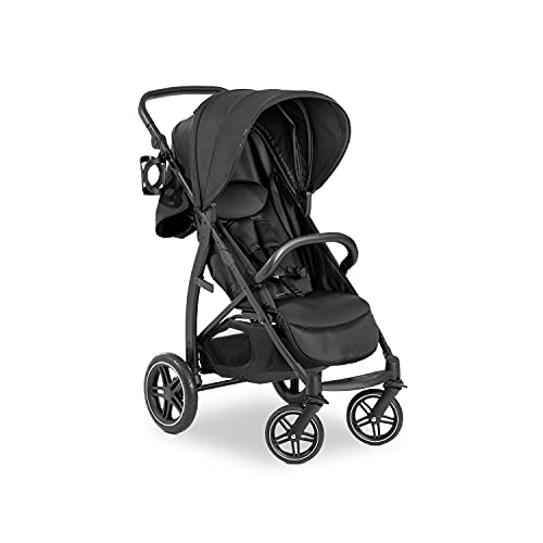 (-37%) hauck Rapid 4D, Schwarz - Kinderbuggy mit Liegefunktion ab Geburt bis 22 kg - UV Schutz 50+ - Klein Zusammenklappbar - Höhenverstellbarer Schieber mit Getränkehalter - Pannensichere Gummi Räder