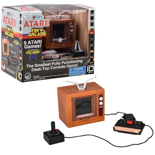 Tiny Arcade Atari 2600 3.5" Mini Retro Game - Playable Console &amp; TV w/ Real Gameplay &amp; Sound-10 Classic Vid