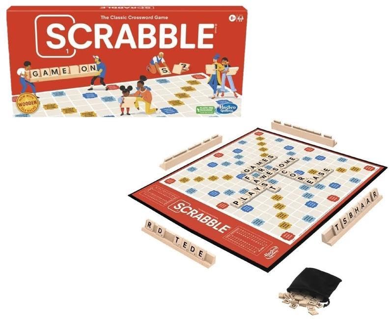 Hasbro Gaming Scrabble Board Game,Word Game for Kids Ages 8 and Up