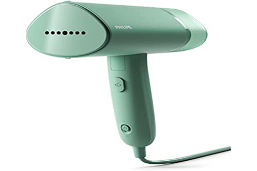 (-37%) Philips 3000-Serie Tragbarer Dampfglätter - 1000 W, Kompakt und Faltbar, 100ml Wassertank konstante Dampfleistung 20 g/min, Kein Bügelbrett erforderlich, Grün (STH3010/70)