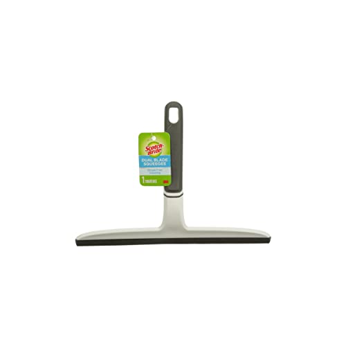 Scotch-Brite, All-Purpose 10 Inch Dual Blade Streak-Free Squeegee, Safe on Mirrors, Glass Shower Doors, Windows, Sinks and More