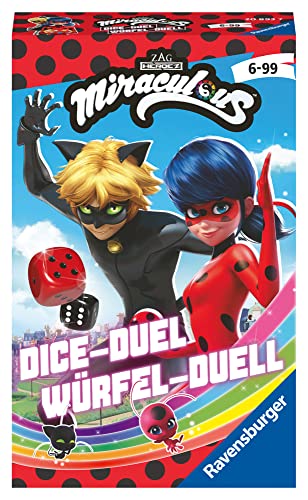 Ravensburger 20893 Miraculous Dice Duel, Exciting Dice Game with Lady Bug and Cat Noir from 6 Years