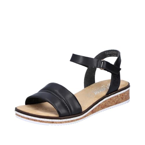 🔥 STARKER PREIS (-37%) Rieker Damen Sandalen V3661-00 schwarz Gr. 41