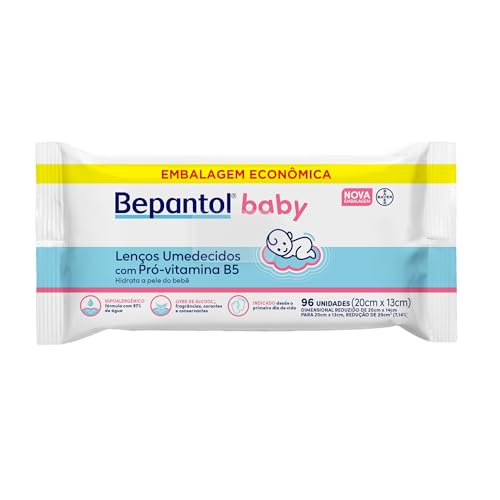 Bepantol Baby Lenço Umedecido, Hipoalergênico, 96 Unidades
