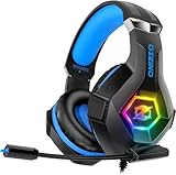 Gaming Headset – Surround Sound Headphones with Mic & RGB Breathing Lights (Blue)