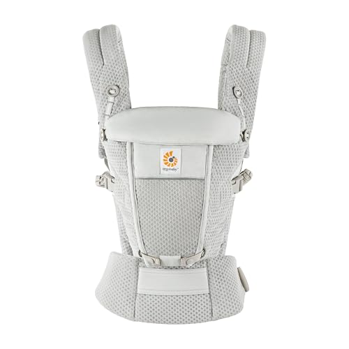 (-33%) Ergobaby Adapt Babytrage für Neugeborene ab Geburt, 3-Positionen SoftFlex Mesh Ergonomische Babybauchtrage Rückentrage Baby-Tragetasche, Pearl Grey
