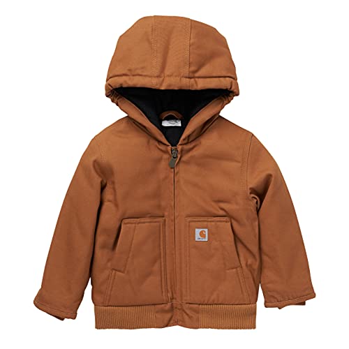 Carhartt Boys' Insulated Active Hooded Jacket Brown 2T