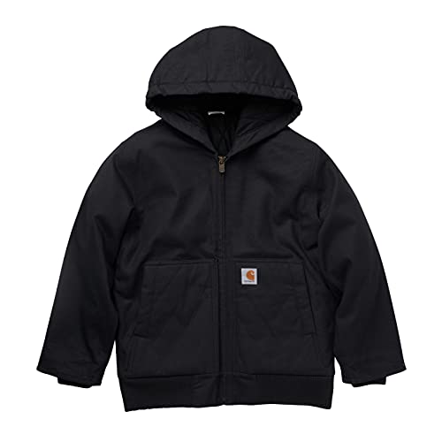 Carhartt Kid's CP8545 Active Jac Quilt Flannel Lined - Boys - X-Small (6) - Caviar Black
