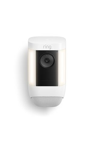 Ring Spotlight Cam Pro, Battery | 3D Motion Detection, Two-Way Talk with Audio+, and Dual-Band Wifi (2022 release) - White