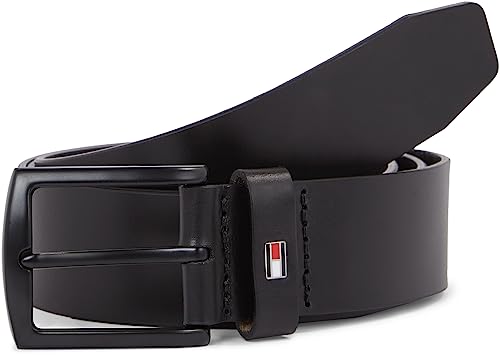 (-39%) Tommy Hilfiger Herren Gürtel Denton Matte 3,5 cm Ledergürtel, Schwarz (Black), 115 cm
