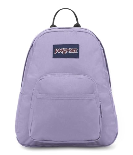 JanSport Half Pint Mini Backpack, 10.2 L - Durable Mini Bag Purse with Adjustable Shoulder Straps, Single Main Compartment, Zippered Stash Pocket, Pastel Lilac