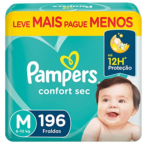 Fralda Pampers Confort Sec Tamanho M 196 Unidades