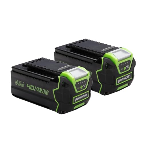 ⚡ BLITZDEAL (-45%) Greenworks 40V Akku - 2 Stück, Original Akkus, 4Ah Lithium-Ionen Akkus für alle Greenworks 40V Garten- und Elektrowerkzeuge, 3-stufige LED Batterieanzeige, 2 Jahre Garantie - G40BK4X