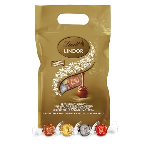 (-31%) Lindt LINDOR Schokoladen Kugeln Klassische Mischung | ca. 80 Schokoladen Kugeln (Vollmilch, Weiß, Dunkel 60%, Haselnuss) | Großpackung, 1kg