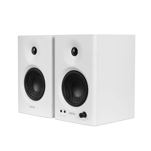 Edifier MR4 Powered Studio Monitor Speakers, 4" Active Near-Field Monitor Speaker - White...
