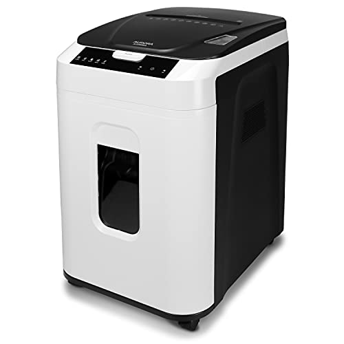 Aurora Commercial Grade 200-Sheet Auto Feed High Security Micro-Cut Paper Shredder/ 60 Minutes/Security Level P-5Heavy 