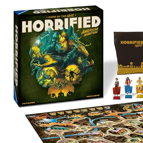Ravensburger Horrified Games - American Monsters - Strategy Board Game - Boost Critical Thinking & Teamwork - Cooperative Gameplay - Unique Monster Challenges - 1 to 5 Players - Adults & Kids 10+
